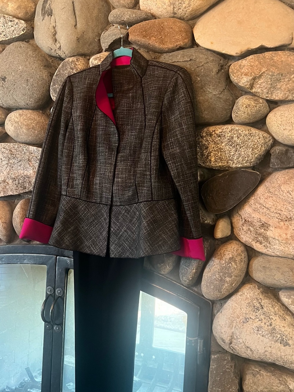 Lafayette 148 New York Black with Fuchsia Accent Jacket